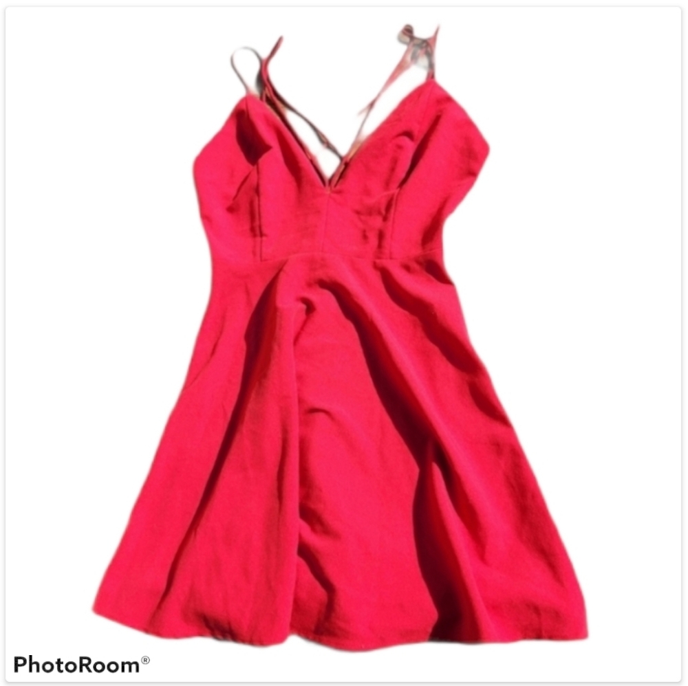 Lovely Day Red Backless Sleeveless Flare Homecoming Dress Med